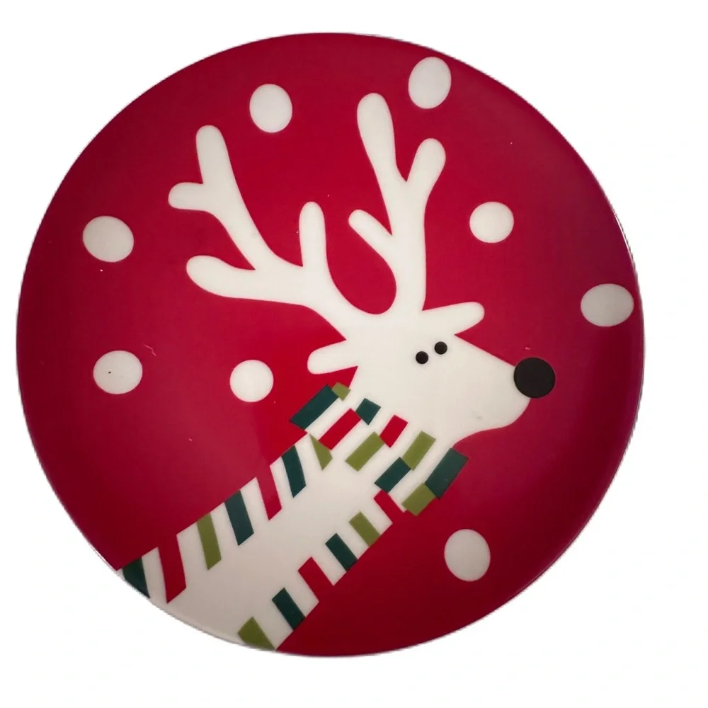 Crate & Barrel‎ Christmas Reindeer &Snow Plates Set 3
